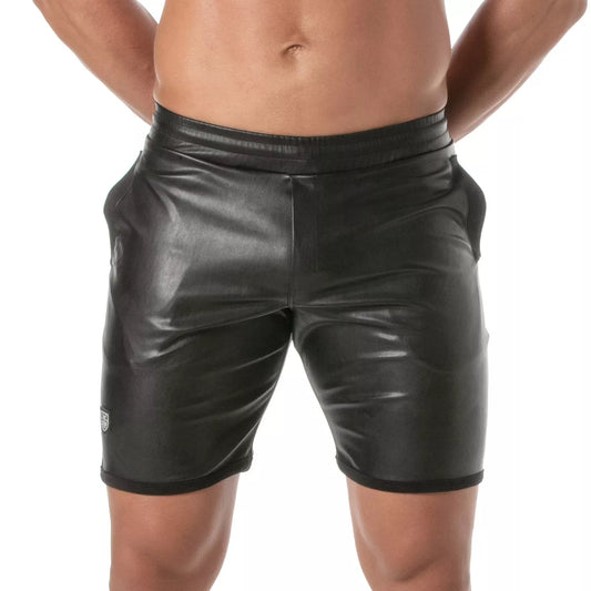 Genuine Leather Elastic Slim Fit Shorts