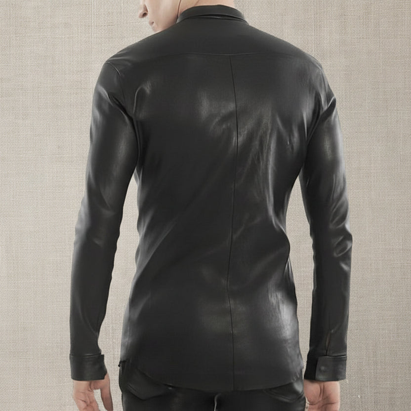 Genuine Leather Long Sleeve Shirt