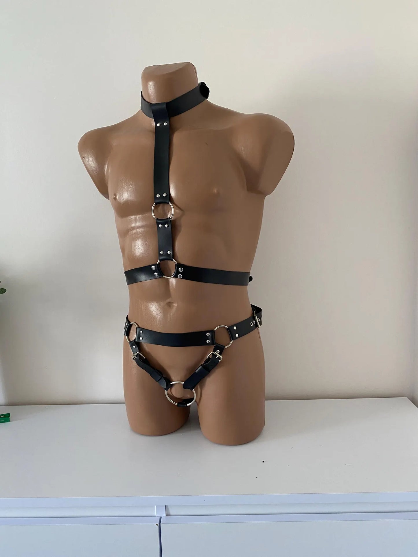 Leather Full body Harness Lingerie Top & Bottom