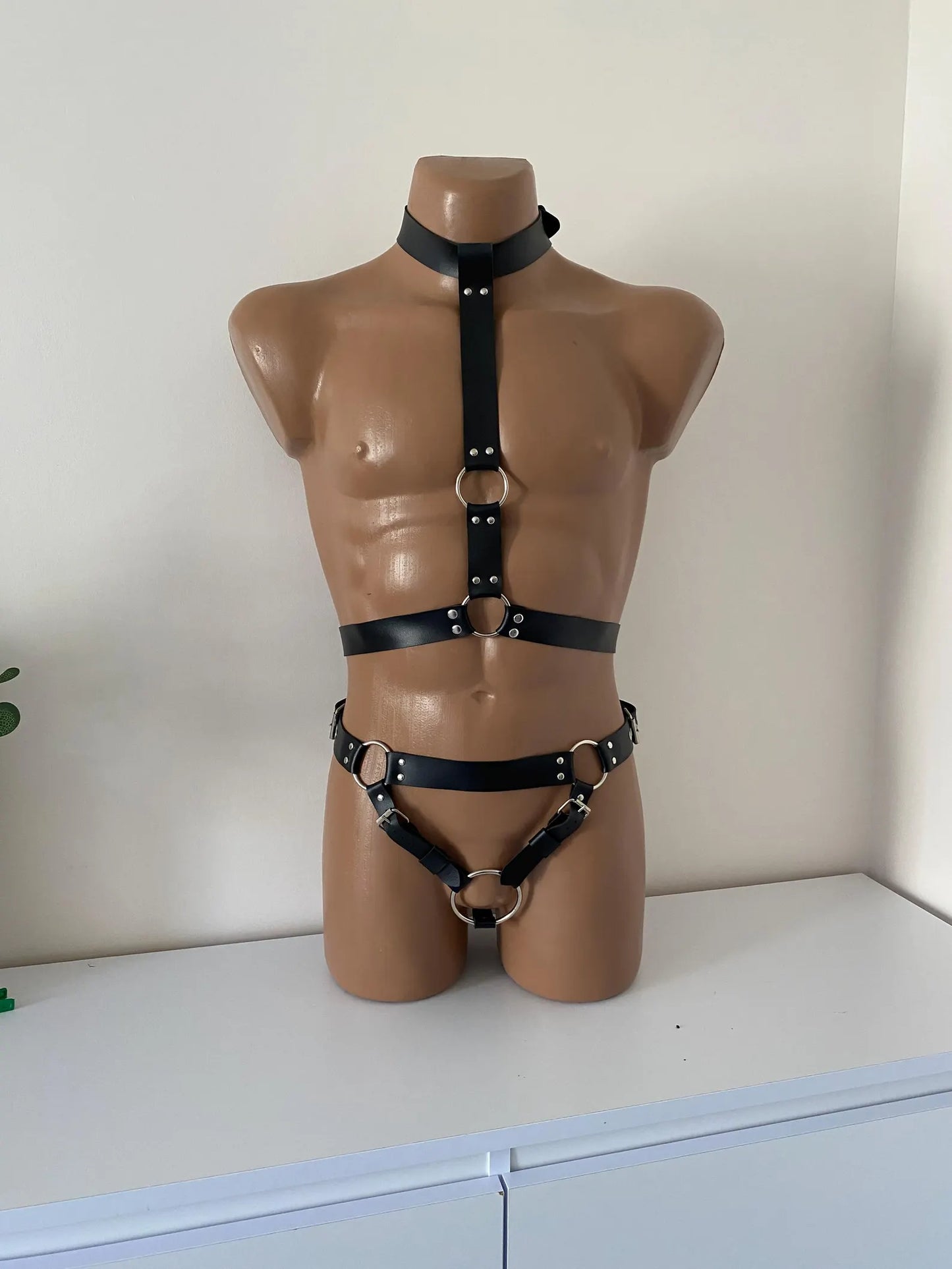 Leather Full body Harness Lingerie Top & Bottom