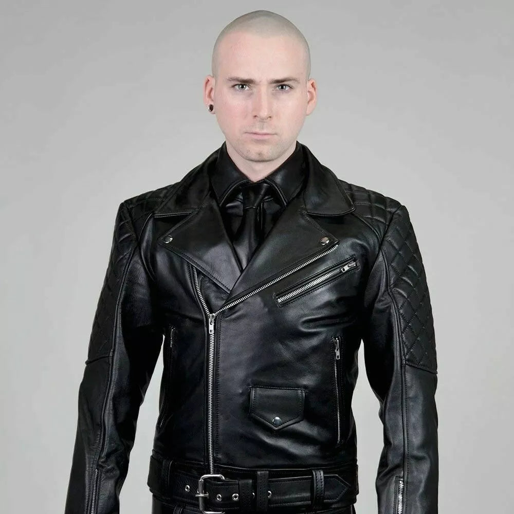 Genuine Leather Quilted Jacket