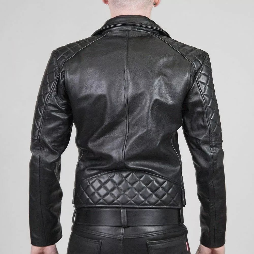 Genuine Leather Quilted Jacket