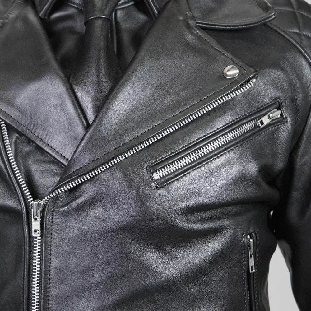 Genuine Leather Quilted Jacket