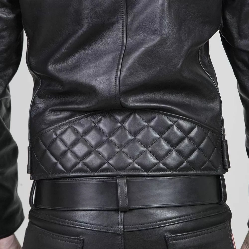 Genuine Leather Quilted Jacket
