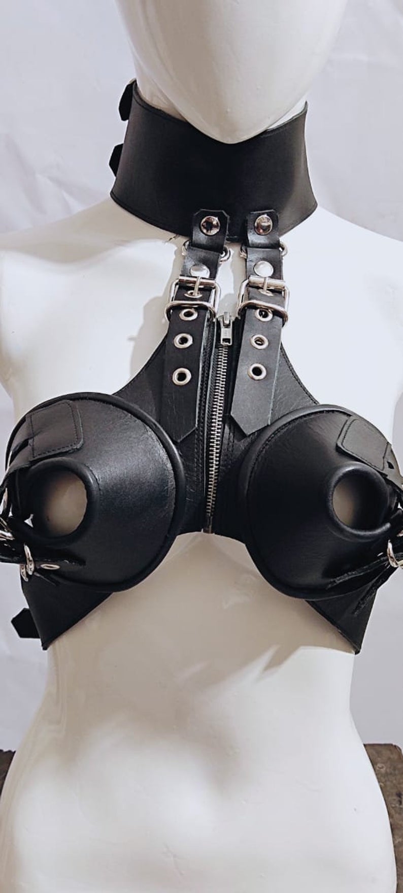 Leather Breast Harness Bikini