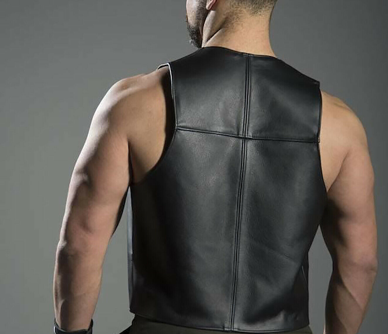 Genuine Leather Open Vest