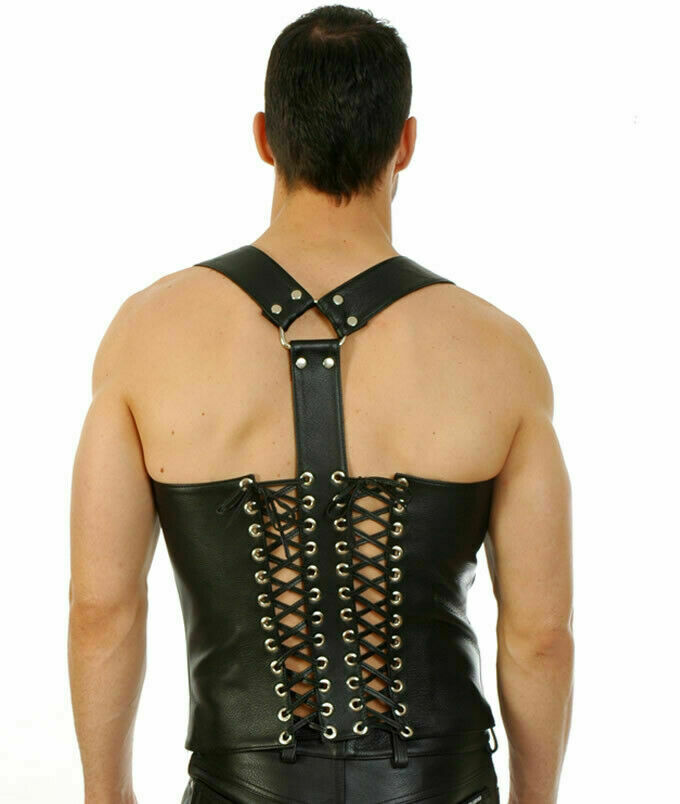 Genuine Leather Vest Rear Laced