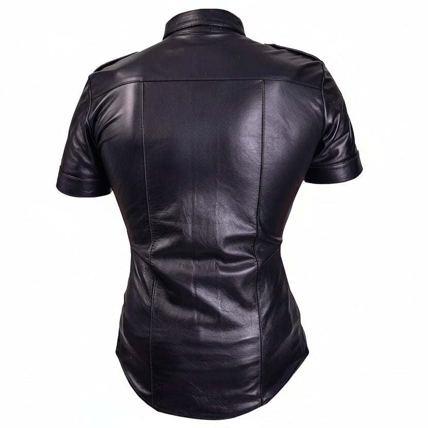 Genuine Leather Short Sleeve Shirt