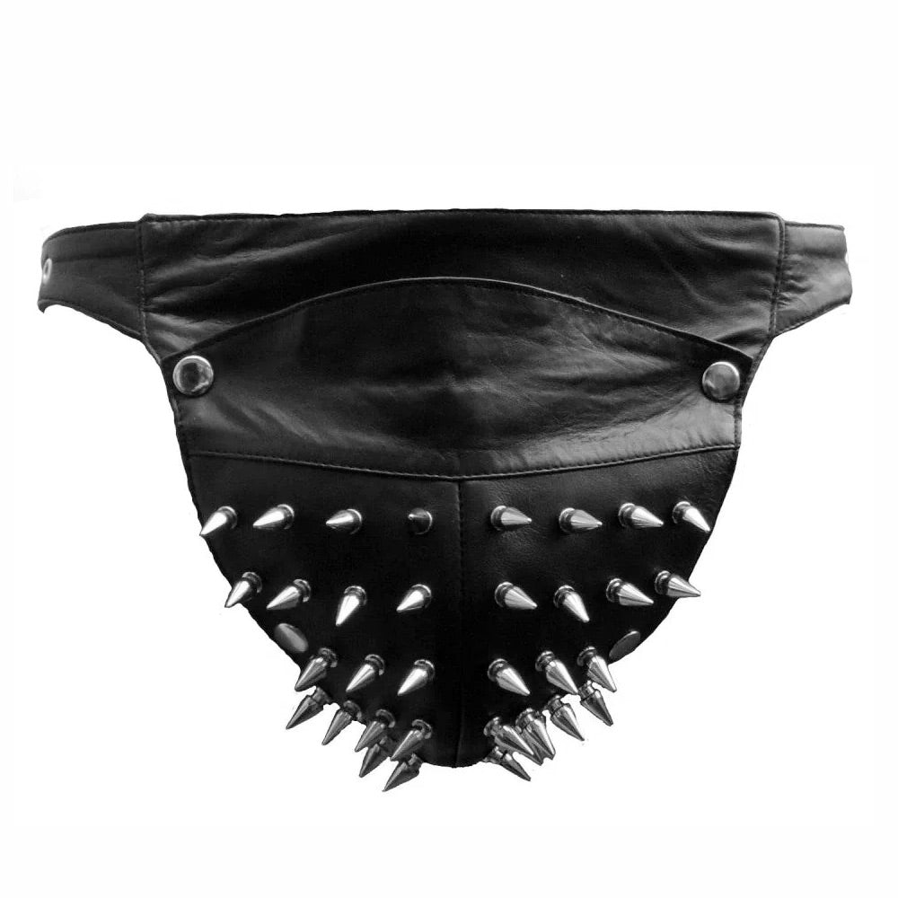 Genuine Leather Spiked Jockstrap