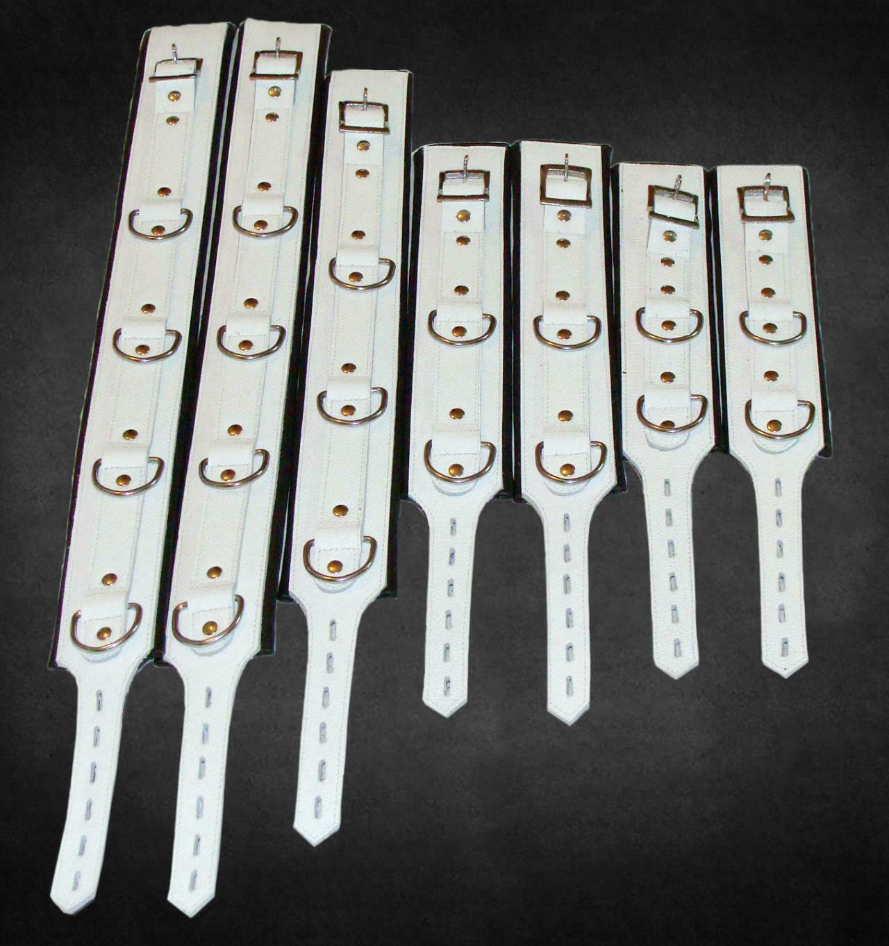Heavy Duty Seven Piece Leather Cuffs Restraints