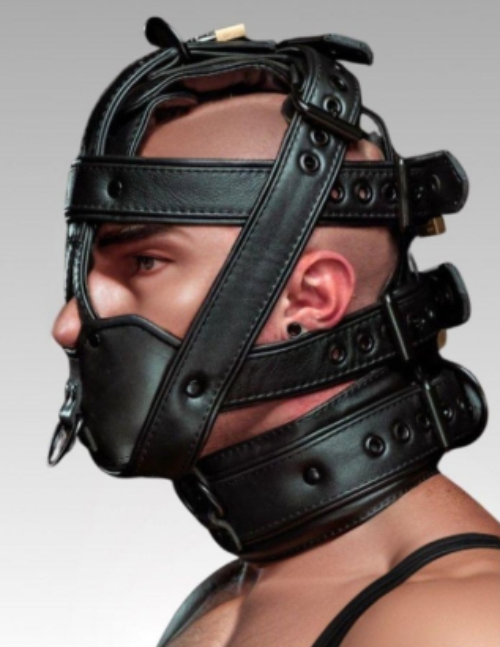 Genuine Leather Locking Strap Hood