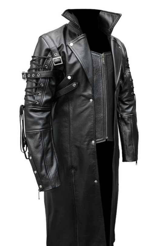 Genuine Leather Trench Coat Steampunk Goth