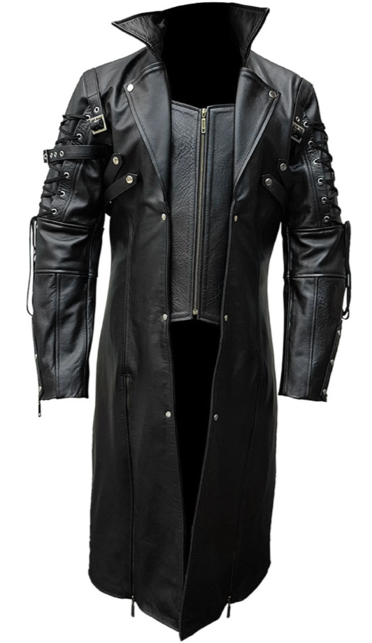 Genuine Leather Trench Coat Steampunk Goth
