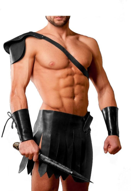 Men's Genuine Leather 4 Piece Kilt Set Gladiator Roman LARP