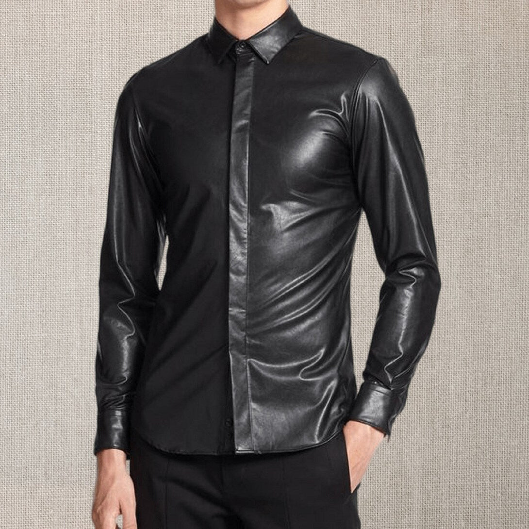 Genuine Leather Long Sleeve Shirt