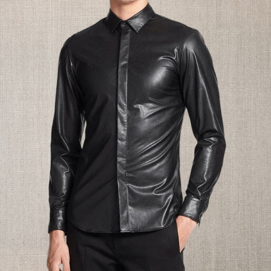 Genuine Leather Long Sleeve Shirt