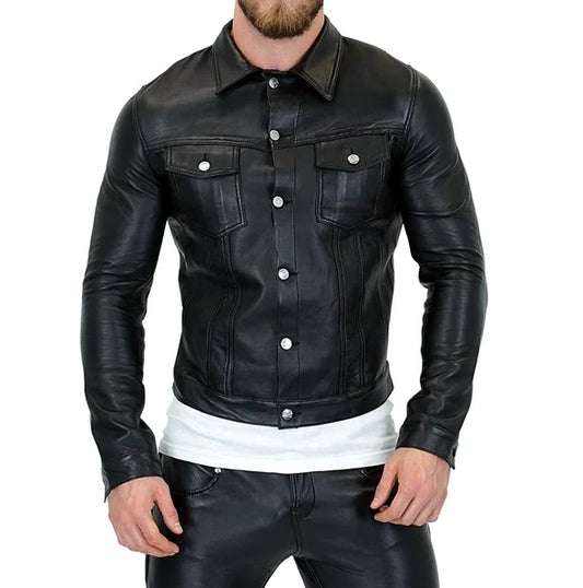 Genuine Leather Tucker Jacket