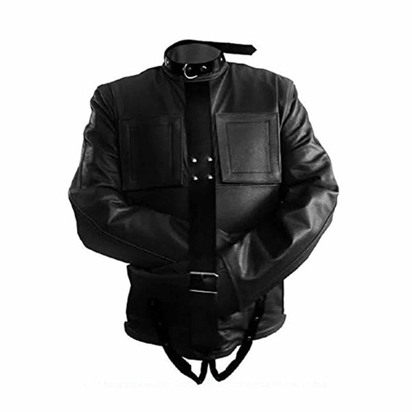 Genuine Leather Black Strait Jacket – ADULT LEATHER