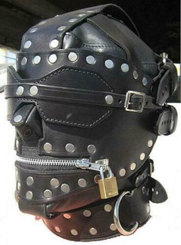 Leather Sensory Deprivation Studded Hood